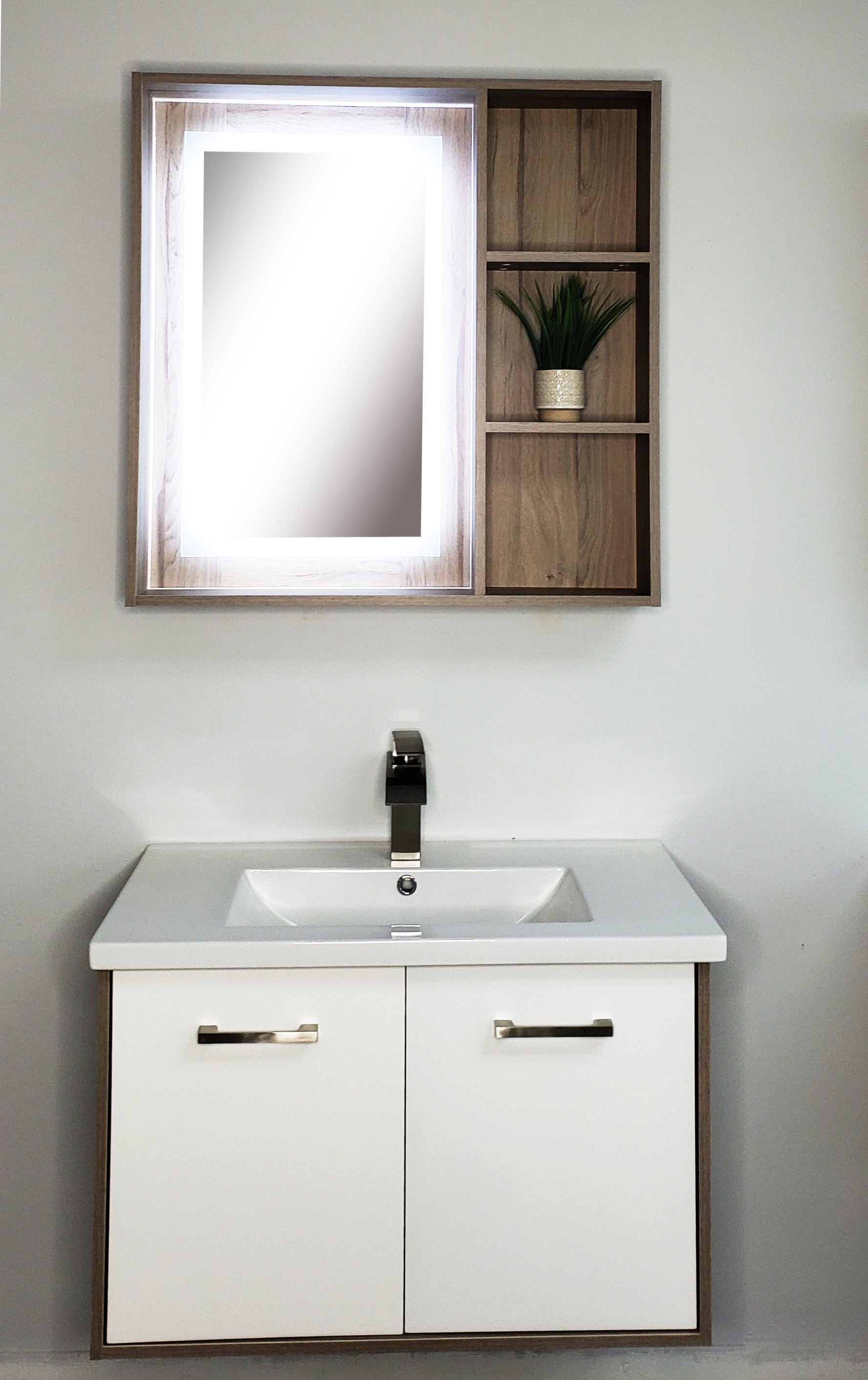 Mueble de baño 80 cm blanco brillo | Comercial Villar muebles de baño